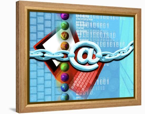 Conceptual Computer Artwork of Internet Security-Victor Habbick-Framed Premier Image Canvas