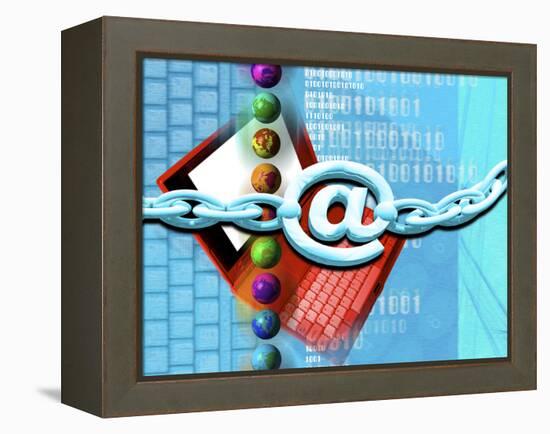 Conceptual Computer Artwork of Internet Security-Victor Habbick-Framed Premier Image Canvas