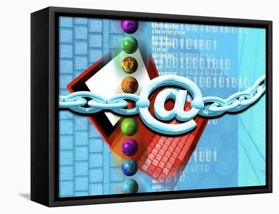 Conceptual Computer Artwork of Internet Security-Victor Habbick-Framed Premier Image Canvas