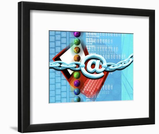 Conceptual Computer Artwork of Internet Security-Victor Habbick-Framed Premium Photographic Print