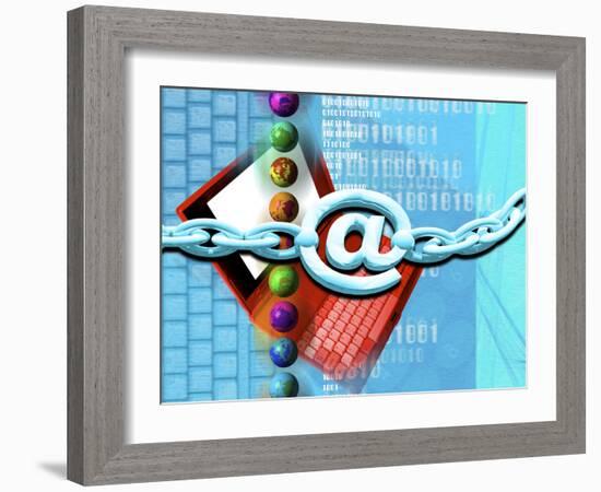 Conceptual Computer Artwork of Internet Security-Victor Habbick-Framed Photographic Print
