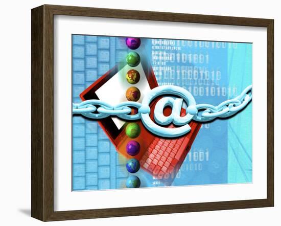 Conceptual Computer Artwork of Internet Security-Victor Habbick-Framed Photographic Print