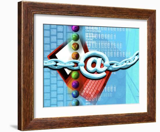 Conceptual Computer Artwork of Internet Security-Victor Habbick-Framed Photographic Print