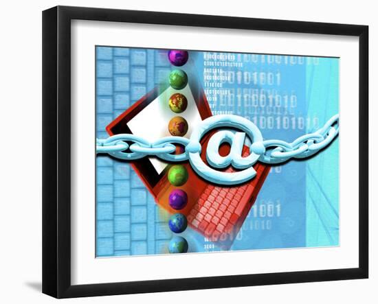 Conceptual Computer Artwork of Internet Security-Victor Habbick-Framed Photographic Print