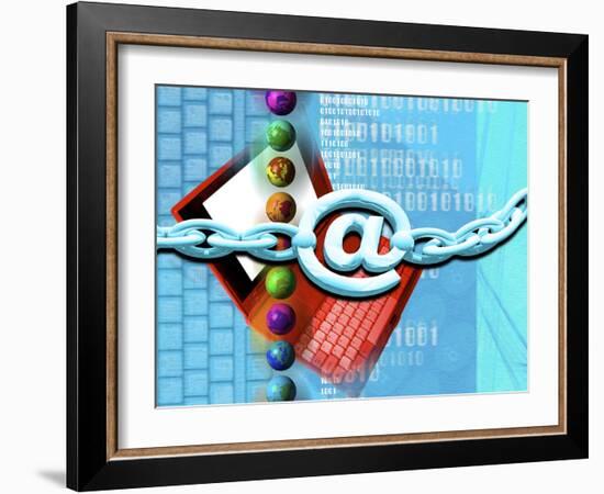 Conceptual Computer Artwork of Internet Security-Victor Habbick-Framed Photographic Print