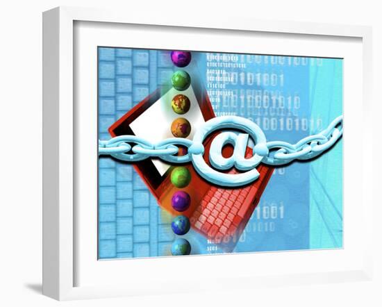 Conceptual Computer Artwork of Internet Security-Victor Habbick-Framed Photographic Print