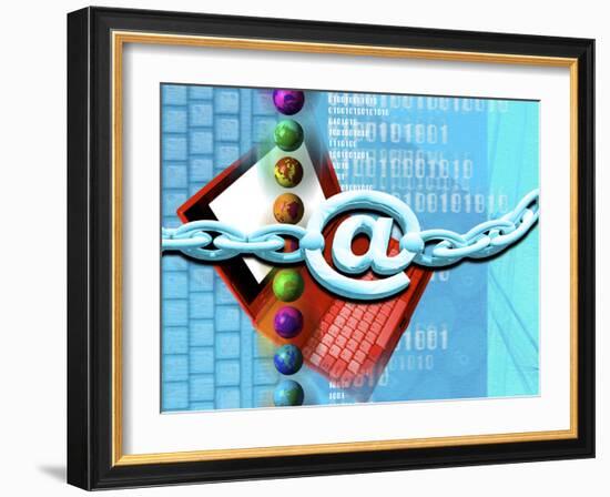 Conceptual Computer Artwork of Internet Security-Victor Habbick-Framed Photographic Print
