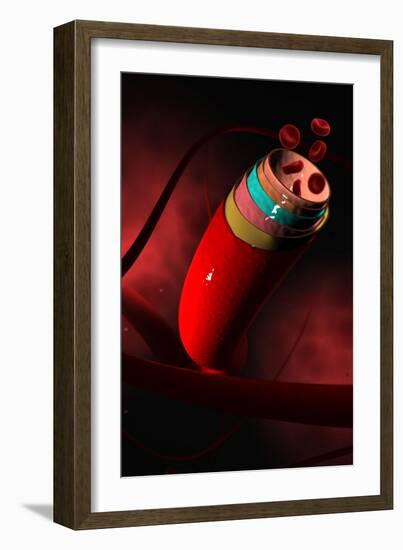 Conceptual Image of a Blood Vessel-null-Framed Art Print