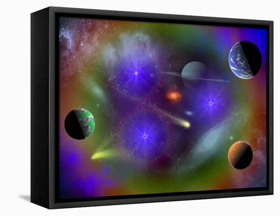 Conceptual Image of a Scene in Outer Space-Stocktrek Images-Framed Premier Image Canvas