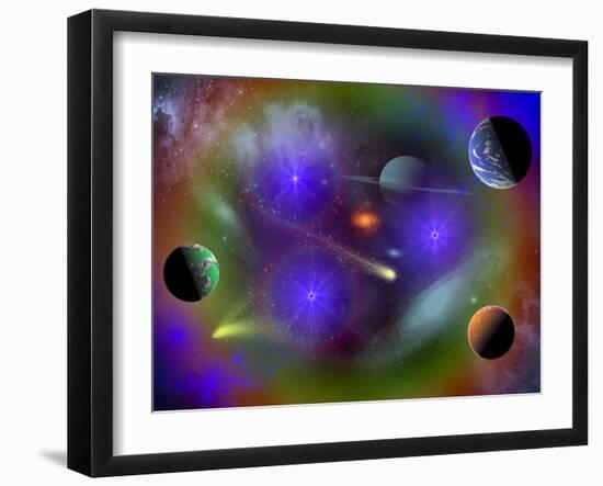 Conceptual Image of a Scene in Outer Space-Stocktrek Images-Framed Photographic Print