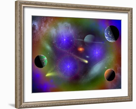 Conceptual Image of a Scene in Outer Space-Stocktrek Images-Framed Photographic Print