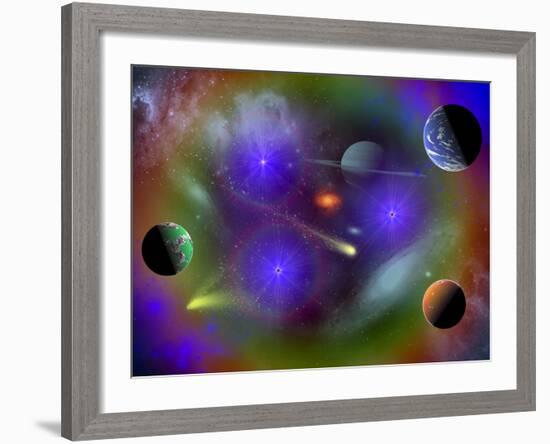 Conceptual Image of a Scene in Outer Space-Stocktrek Images-Framed Photographic Print