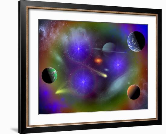 Conceptual Image of a Scene in Outer Space-Stocktrek Images-Framed Photographic Print