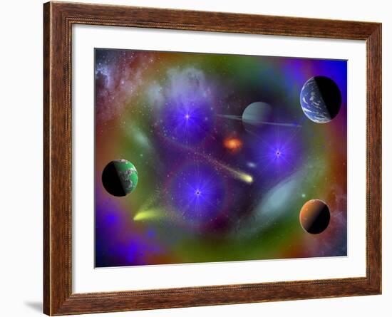 Conceptual Image of a Scene in Outer Space-Stocktrek Images-Framed Photographic Print