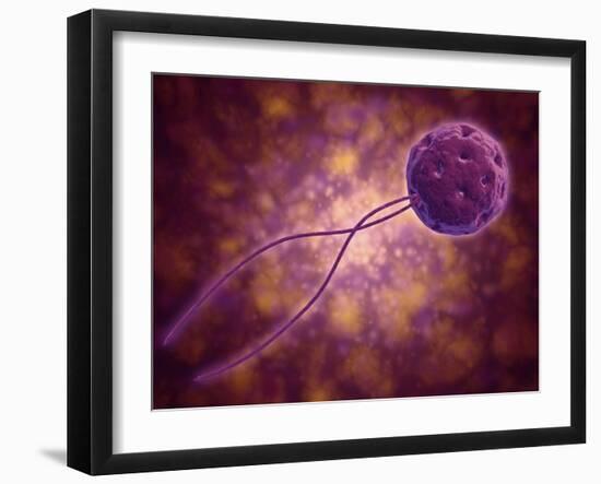 Conceptual Image of a Viral Spore-null-Framed Art Print