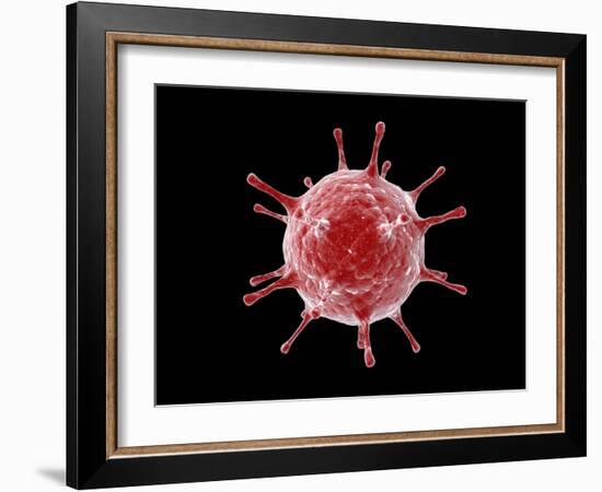 Conceptual image of a virus.-Stocktrek Images-Framed Art Print