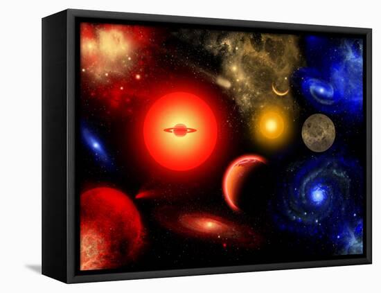 Conceptual Image of Binary Star Systems That are Found Throughout Our Galaxy-Stocktrek Images-Framed Premier Image Canvas