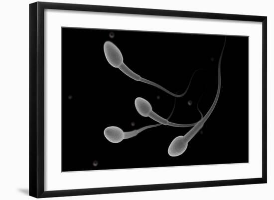 Conceptual Image of Male Sperm-null-Framed Art Print