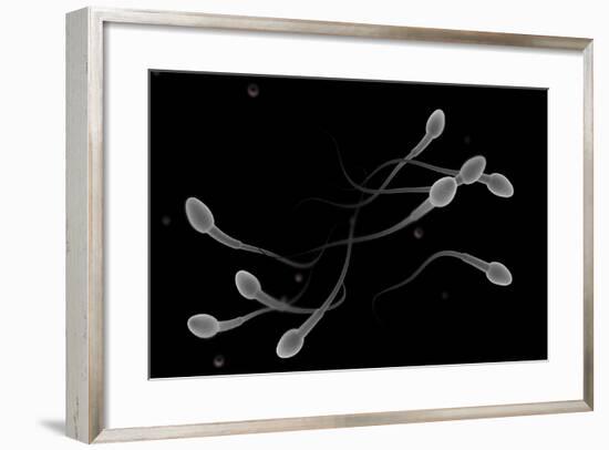 Conceptual Image of Male Sperm-null-Framed Art Print