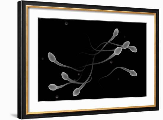 Conceptual Image of Male Sperm-null-Framed Art Print