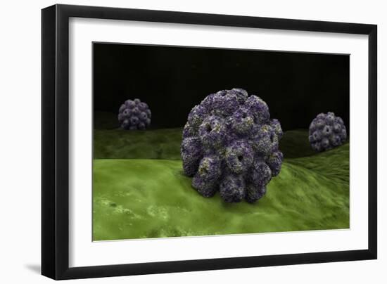 Conceptual Image of Polyomavirus-null-Framed Art Print