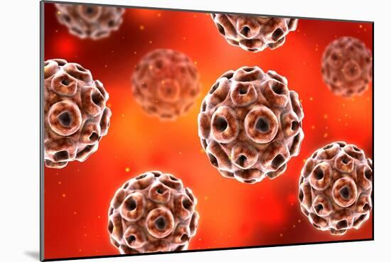 Conceptual image of the human papillomavirus infection virus.-Stocktrek Images-Mounted Art Print