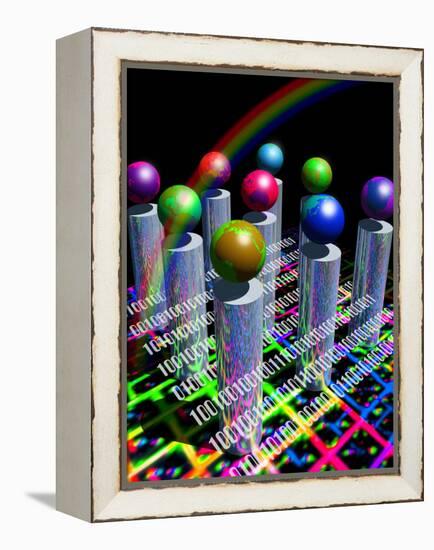 Conceptual Image of the World Wide Web & Internet-Victor Habbick-Framed Premier Image Canvas