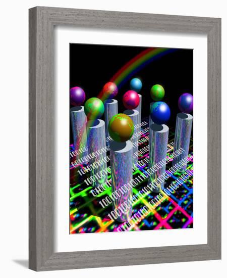 Conceptual Image of the World Wide Web & Internet-Victor Habbick-Framed Photographic Print