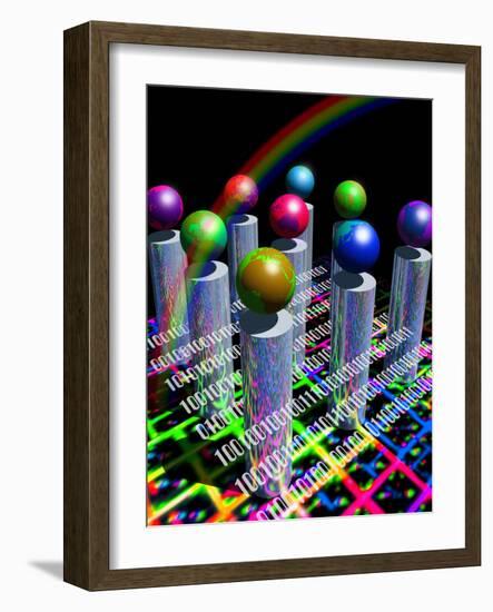 Conceptual Image of the World Wide Web & Internet-Victor Habbick-Framed Photographic Print