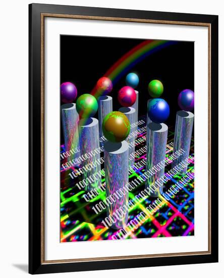 Conceptual Image of the World Wide Web & Internet-Victor Habbick-Framed Photographic Print