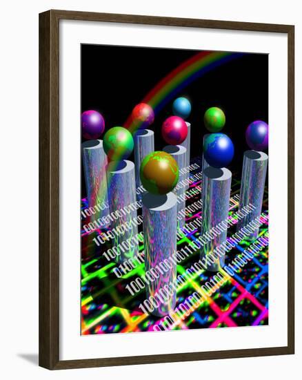 Conceptual Image of the World Wide Web & Internet-Victor Habbick-Framed Photographic Print