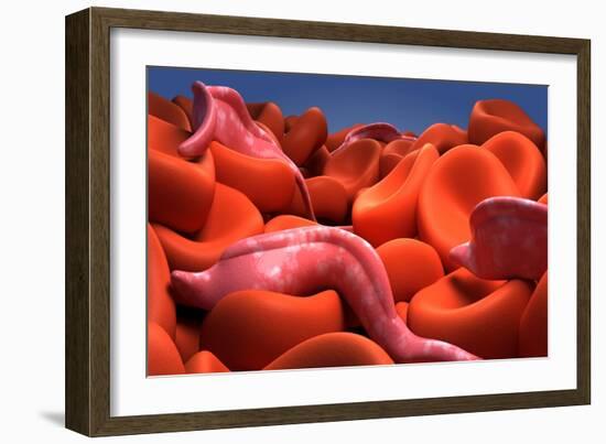 Conceptual Image of Trypanosoma-null-Framed Art Print