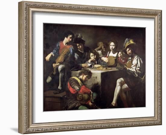 Concert Around the Bas-Relief-Valentin de Boulogne-Framed Giclee Print