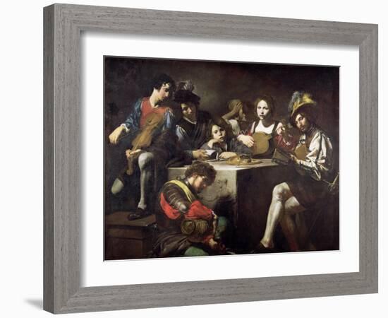 Concert Around the Bas-Relief-Valentin de Boulogne-Framed Giclee Print