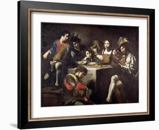 Concert Around the Bas-Relief-Valentin de Boulogne-Framed Giclee Print