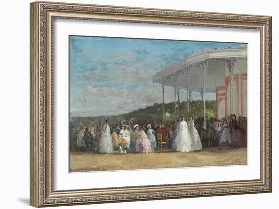 Concert at the Casino of Deauville, 1865-Eugene Louis Boudin-Framed Giclee Print