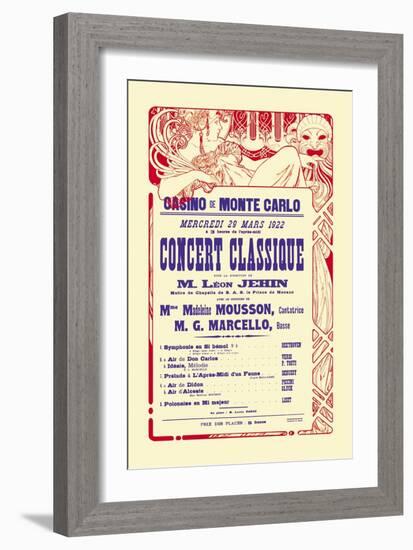 Concert at the Monte Carlo Casino-Alphonse Mucha-Framed Art Print