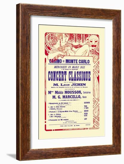 Concert at the Monte Carlo Casino-Alphonse Mucha-Framed Art Print