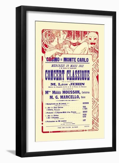 Concert at the Monte Carlo Casino-Alphonse Mucha-Framed Art Print