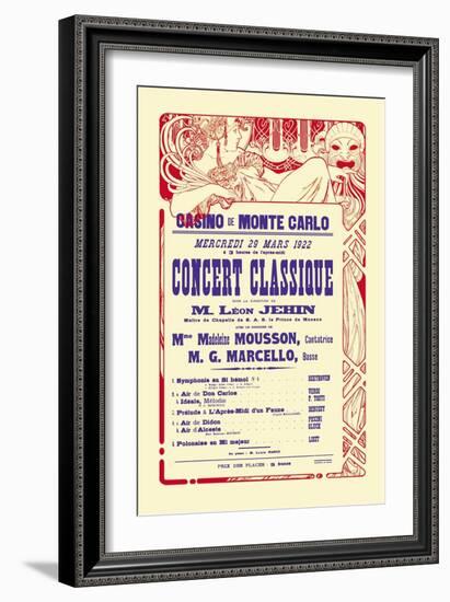 Concert at the Monte Carlo Casino-Alphonse Mucha-Framed Art Print