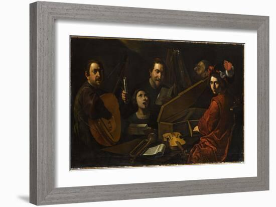 Concert de musiciens et de chanteurs-Pietro Paolini-Framed Giclee Print