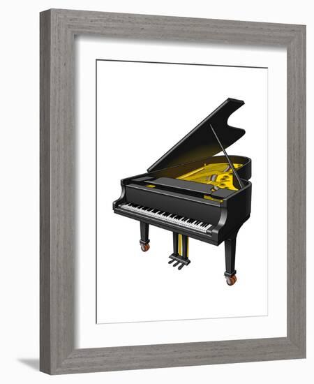 Concert Grand Piano, Musical Instrument-Encyclopaedia Britannica-Framed Art Print