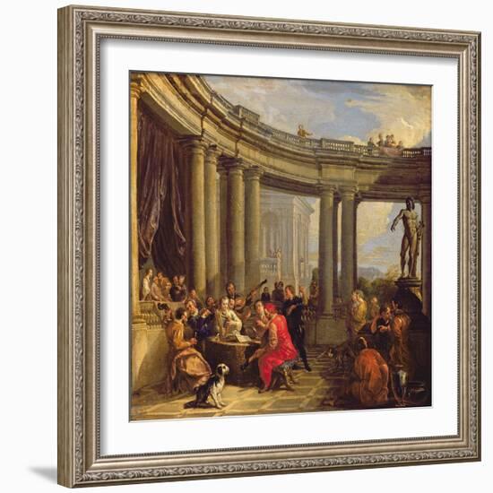 Concert in a Circular Gallery, c.1718-19-Giovanni Paolo Pannini-Framed Giclee Print