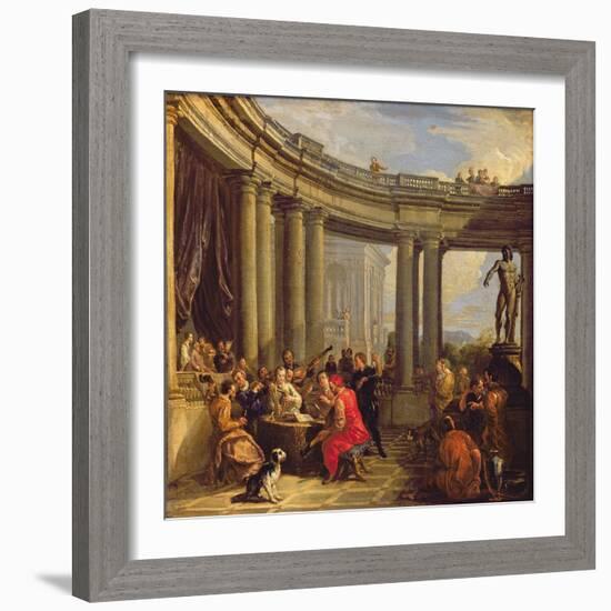 Concert in a Circular Gallery, c.1718-19-Giovanni Paolo Pannini-Framed Giclee Print