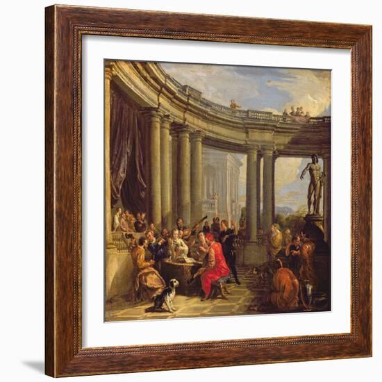 Concert in a Circular Gallery, c.1718-19-Giovanni Paolo Pannini-Framed Giclee Print