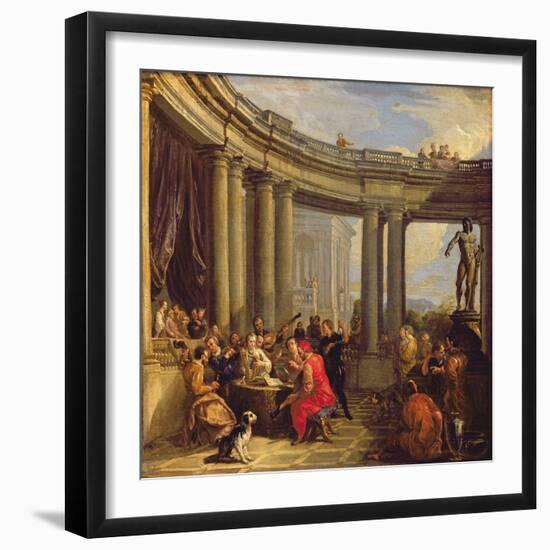 Concert in a Circular Gallery, c.1718-19-Giovanni Paolo Pannini-Framed Giclee Print