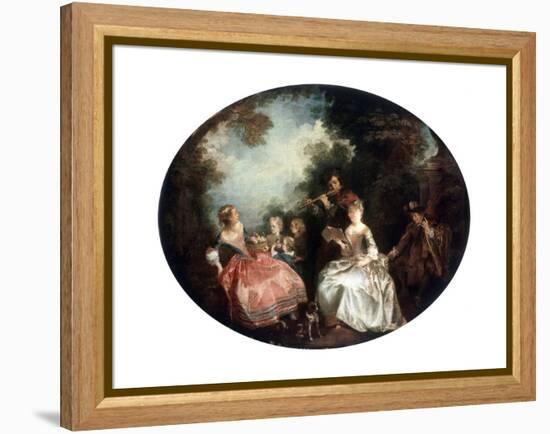 Concert in a Park, 18th Century-Nicolas Lancret-Framed Premier Image Canvas