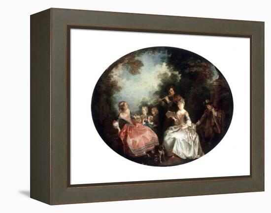 Concert in a Park, 18th Century-Nicolas Lancret-Framed Premier Image Canvas