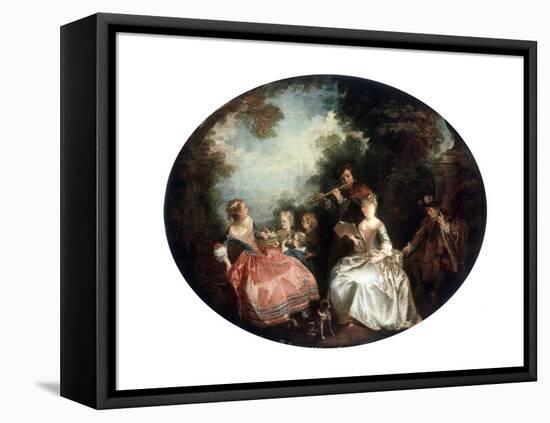 Concert in a Park, 18th Century-Nicolas Lancret-Framed Premier Image Canvas