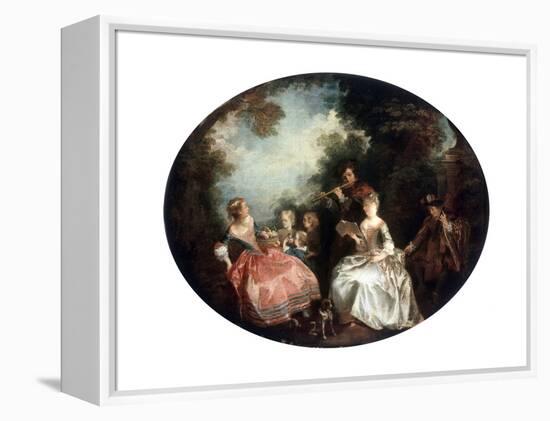 Concert in a Park, 18th Century-Nicolas Lancret-Framed Premier Image Canvas
